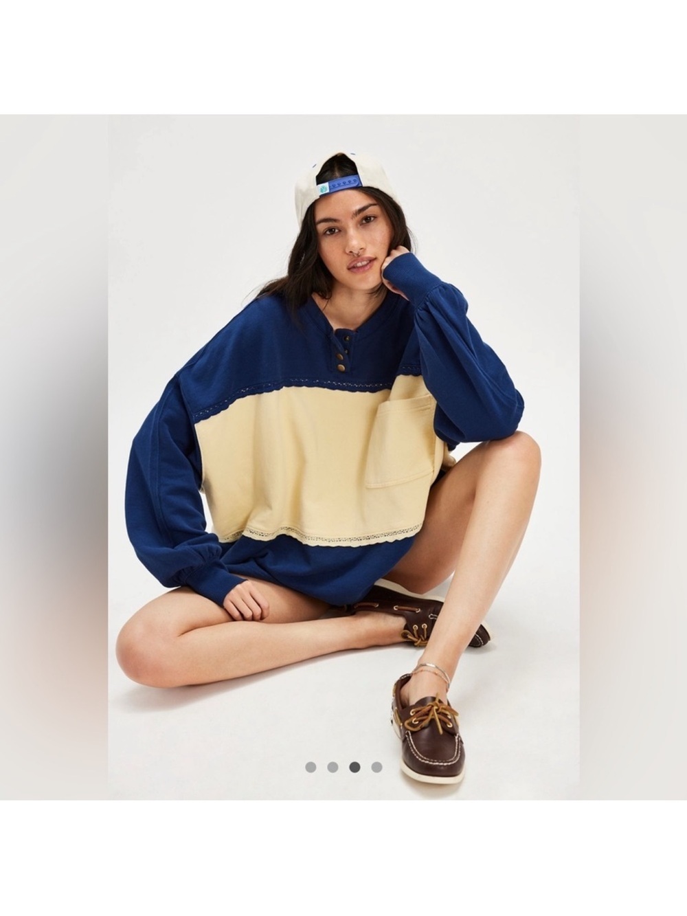 Free People Strawberry Colorblock Sweatshirt NWOT